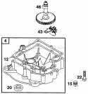 Sump Base Cam Diagram and Parts List for  Briggs and Stratton Engine